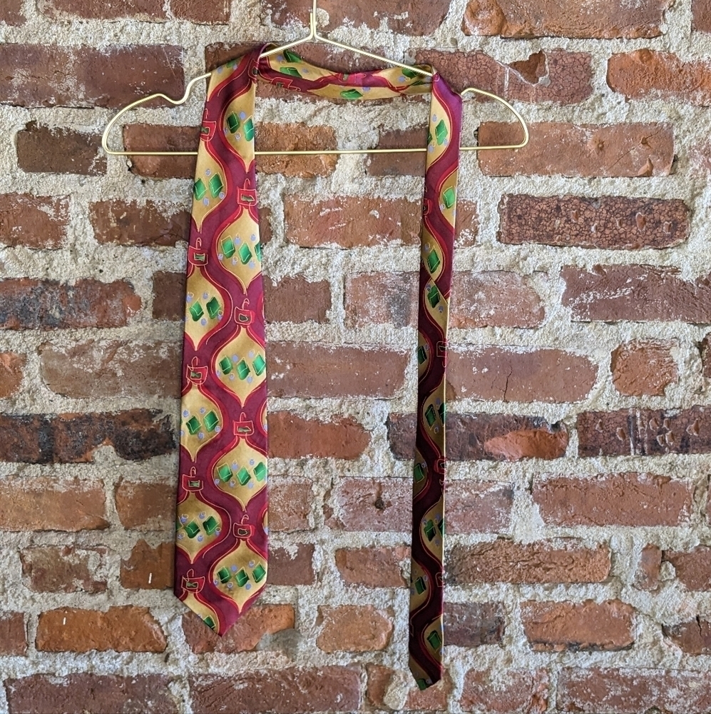 Vintage J. Garcia Christmas Holiday Ornament 100% Silk Tie
